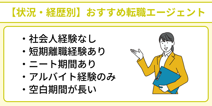 【状況・経歴別】フリーター向けおすすめ転職エージェントをチェックのイラスト